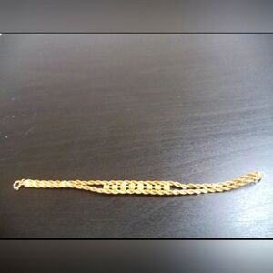 Gold-Tone Rhinestone Chain Bracelet 7"